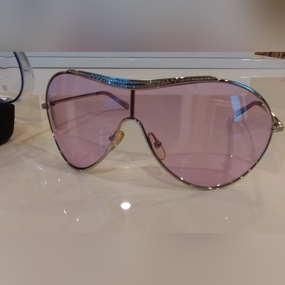 Valentino Accessories - RARE VALENTINO Vintage Rimmed Pink Barbie SUNGLASSES Crystals 5377/S